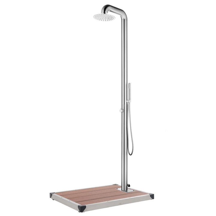 havebruser med brun bund 230 cm rustfrit stål