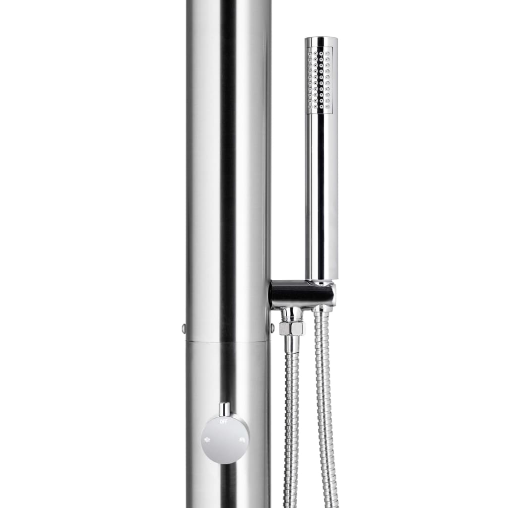 havebruser med brun bund 230 cm rustfrit stål