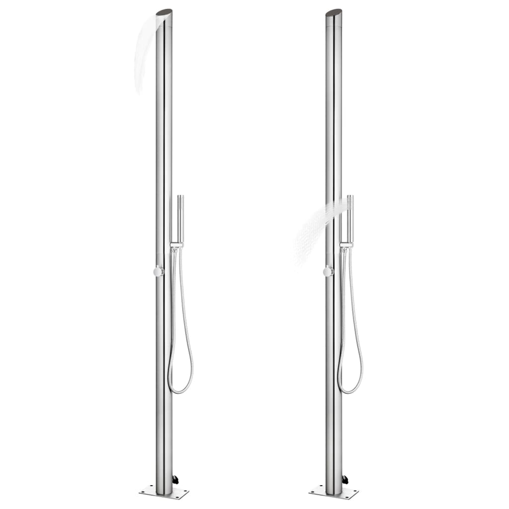 havebruser med brun bund 225 cm rustfrit stål