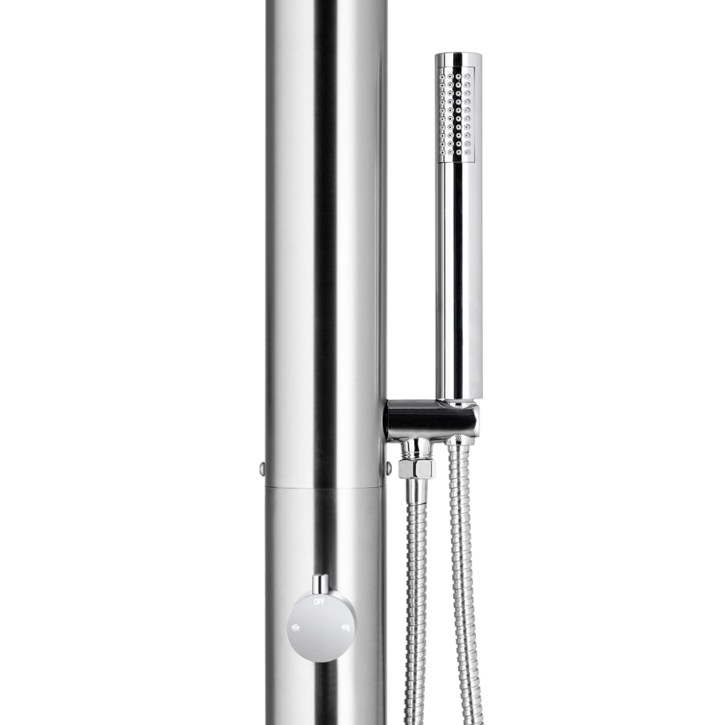 havebruser med brun bund 225 cm rustfrit stål