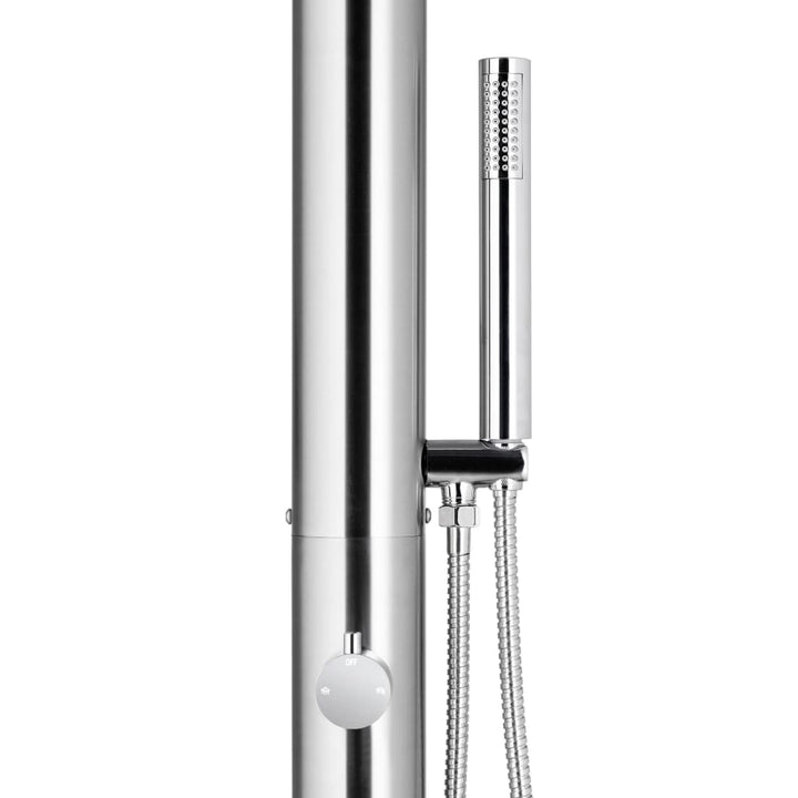 havebruser med brun bund 225 cm rustfrit stål