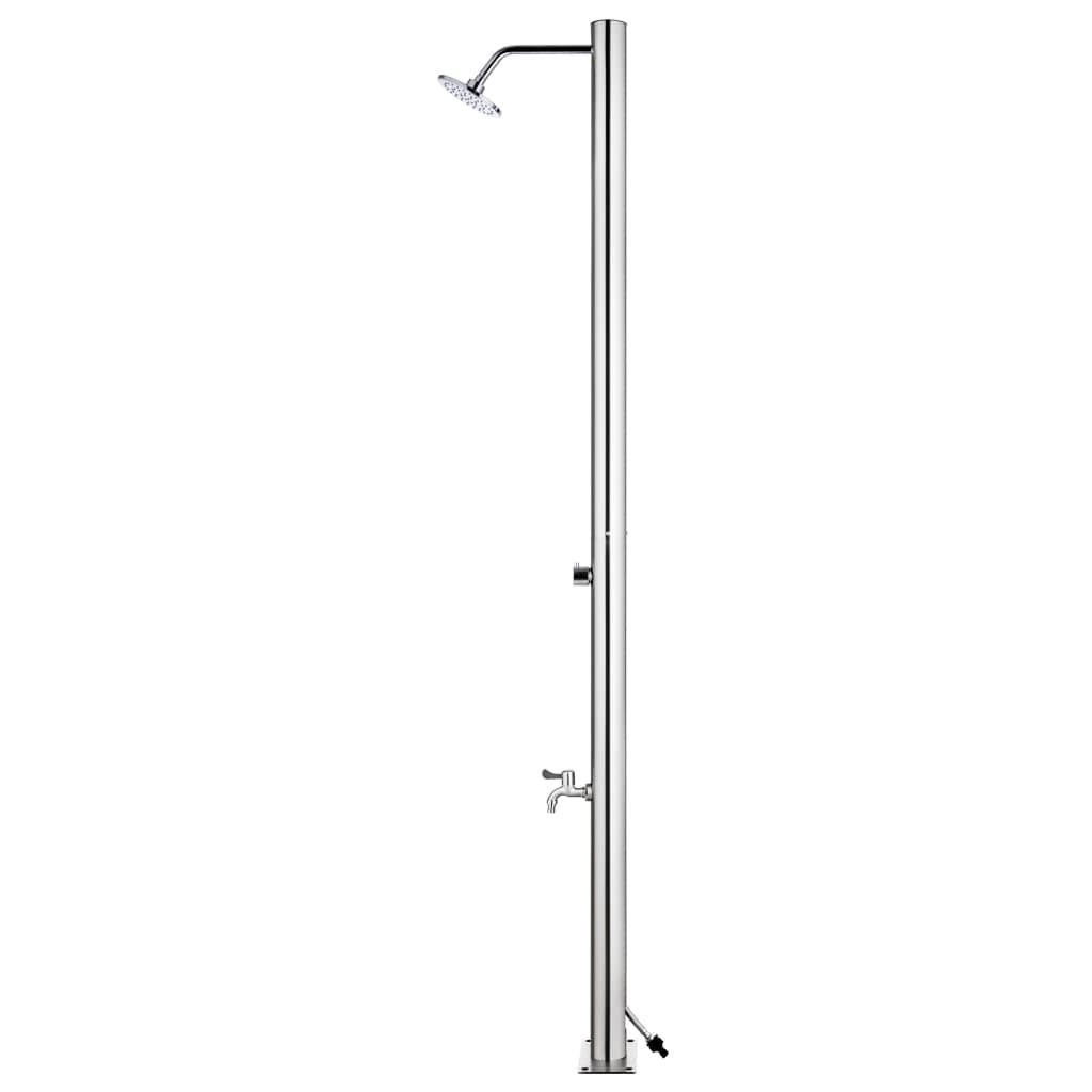 havebruser med grå bund 220 cm rustfrit stål