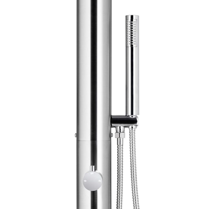 havebruser med grå bund 230 cm rustfrit stål