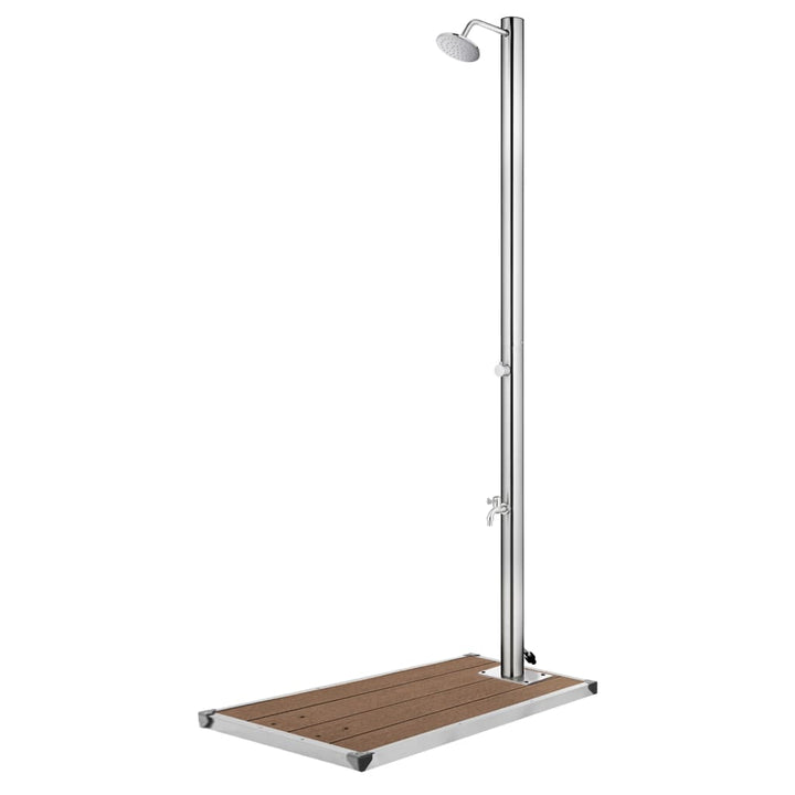 havebruser med brun bund 220 cm rustfrit stål