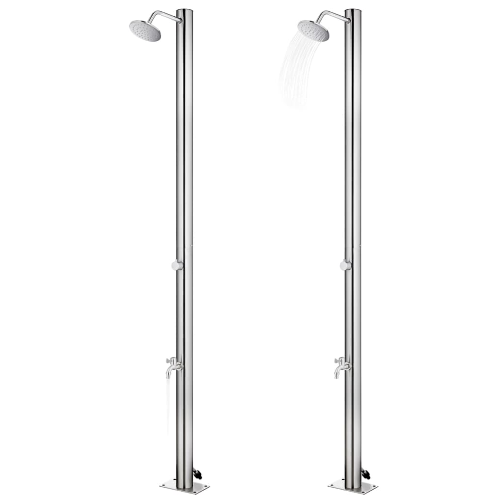 havebruser med brun bund 220 cm rustfrit stål
