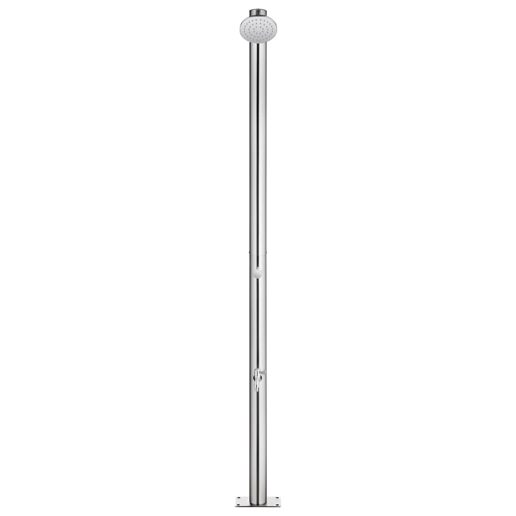 havebruser med brun bund 220 cm rustfrit stål
