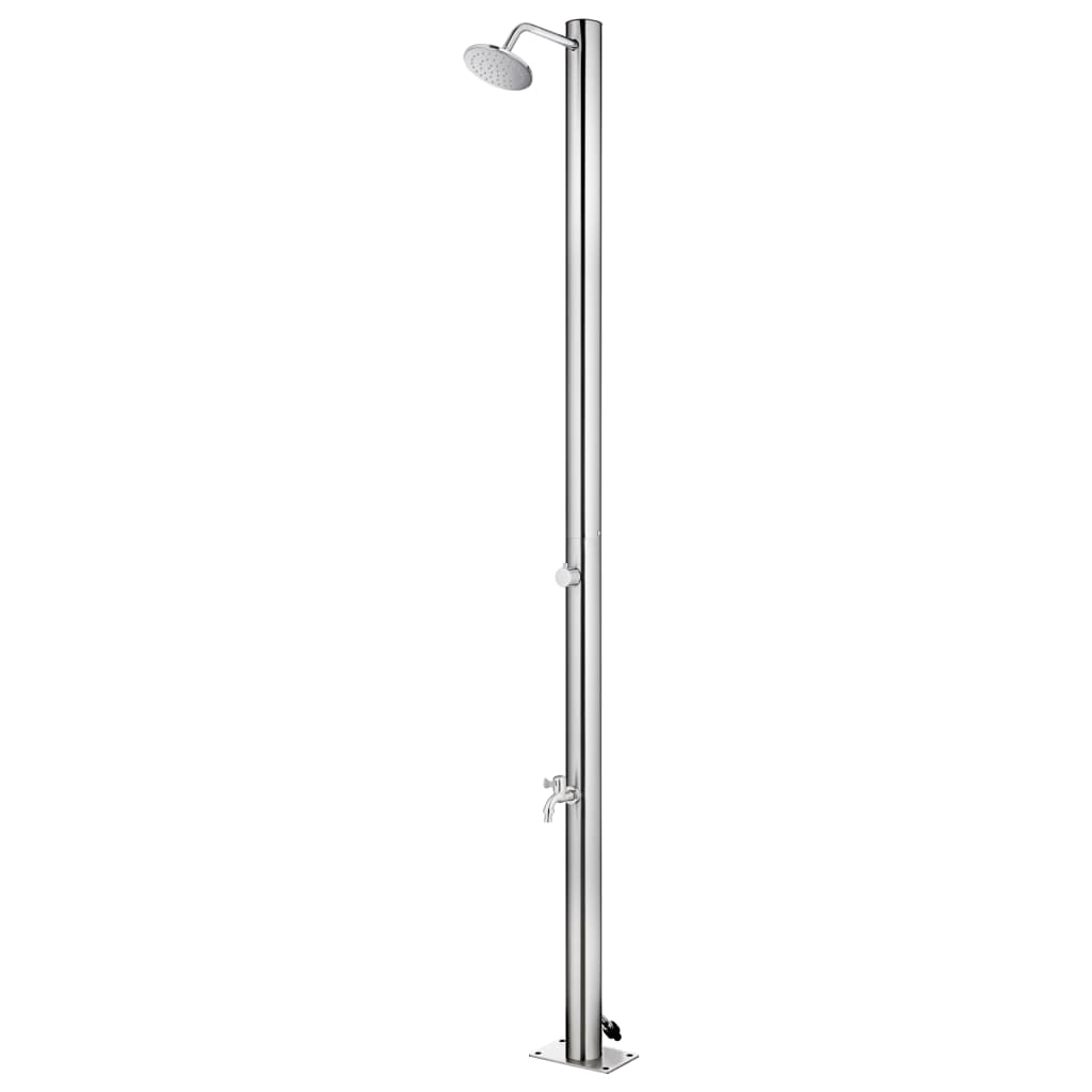havebruser med brun bund 220 cm rustfrit stål