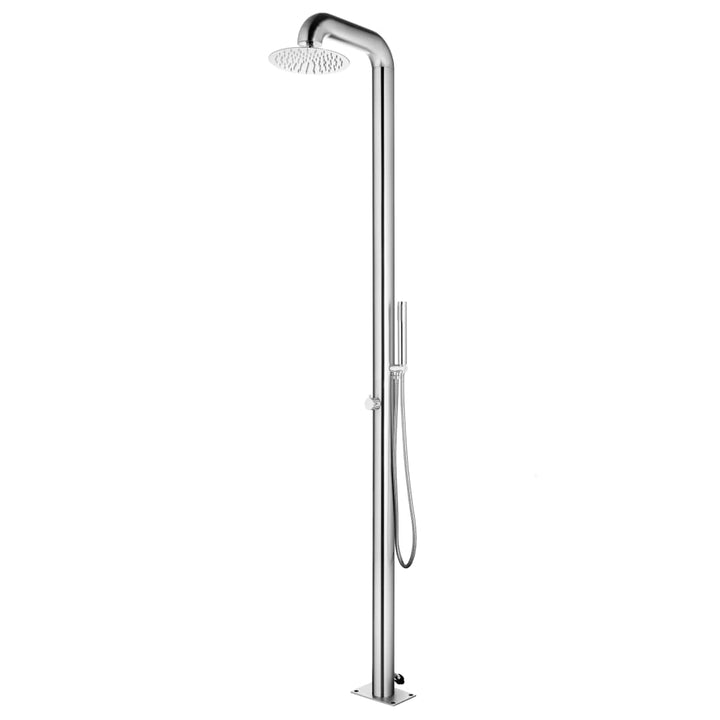 havebruser med brun bund 230 cm rustfrit stål