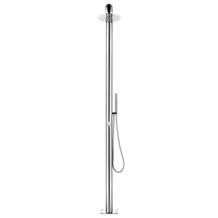 havebruser med brun bund 230 cm rustfrit stål
