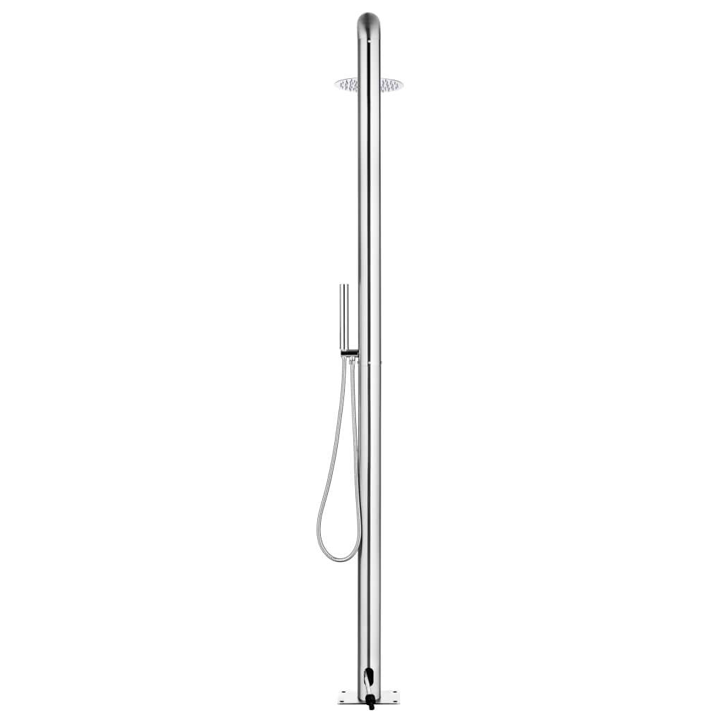 havebruser med brun bund 230 cm rustfrit stål
