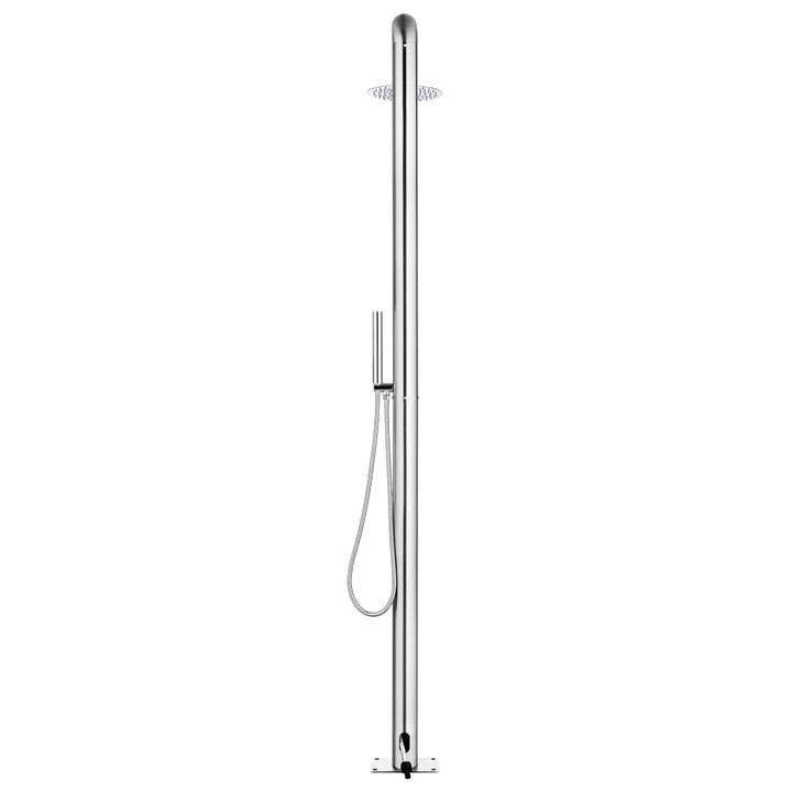 havebruser med brun bund 230 cm rustfrit stål