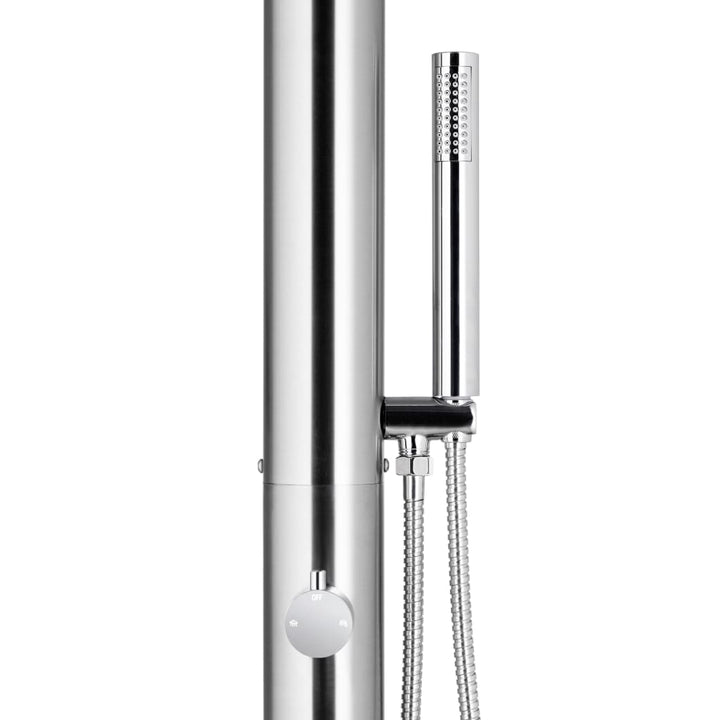 havebruser med brun bund 230 cm rustfrit stål