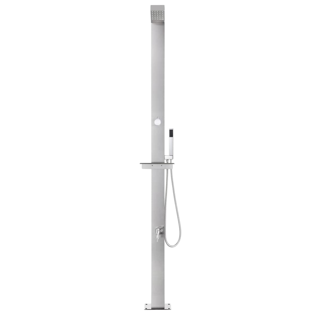havebruser med grå bund 225 cm rustfrit stål