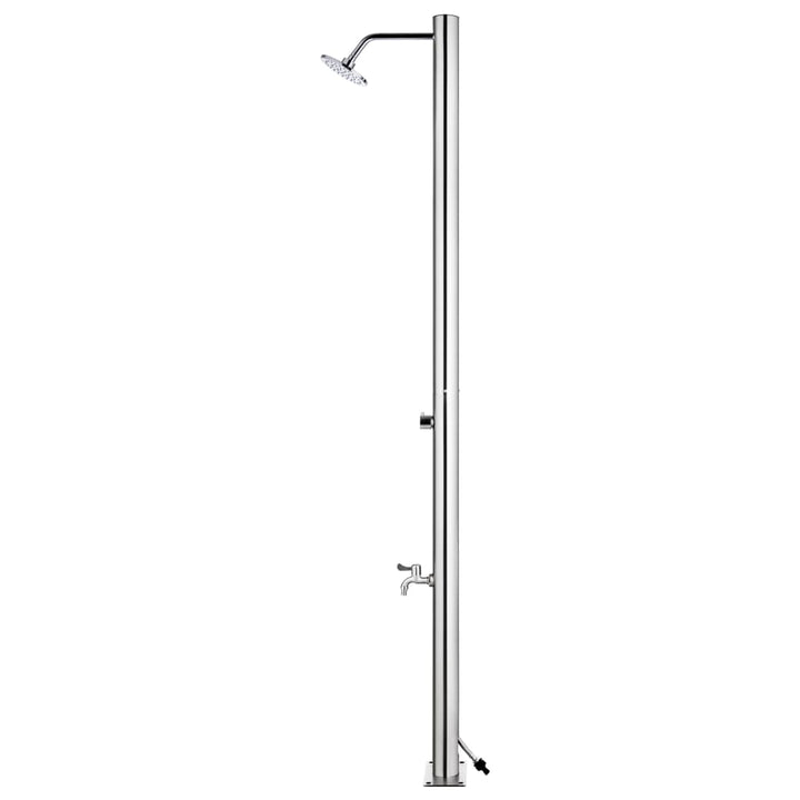 havebruser med grå bund 220 cm rustfrit stål