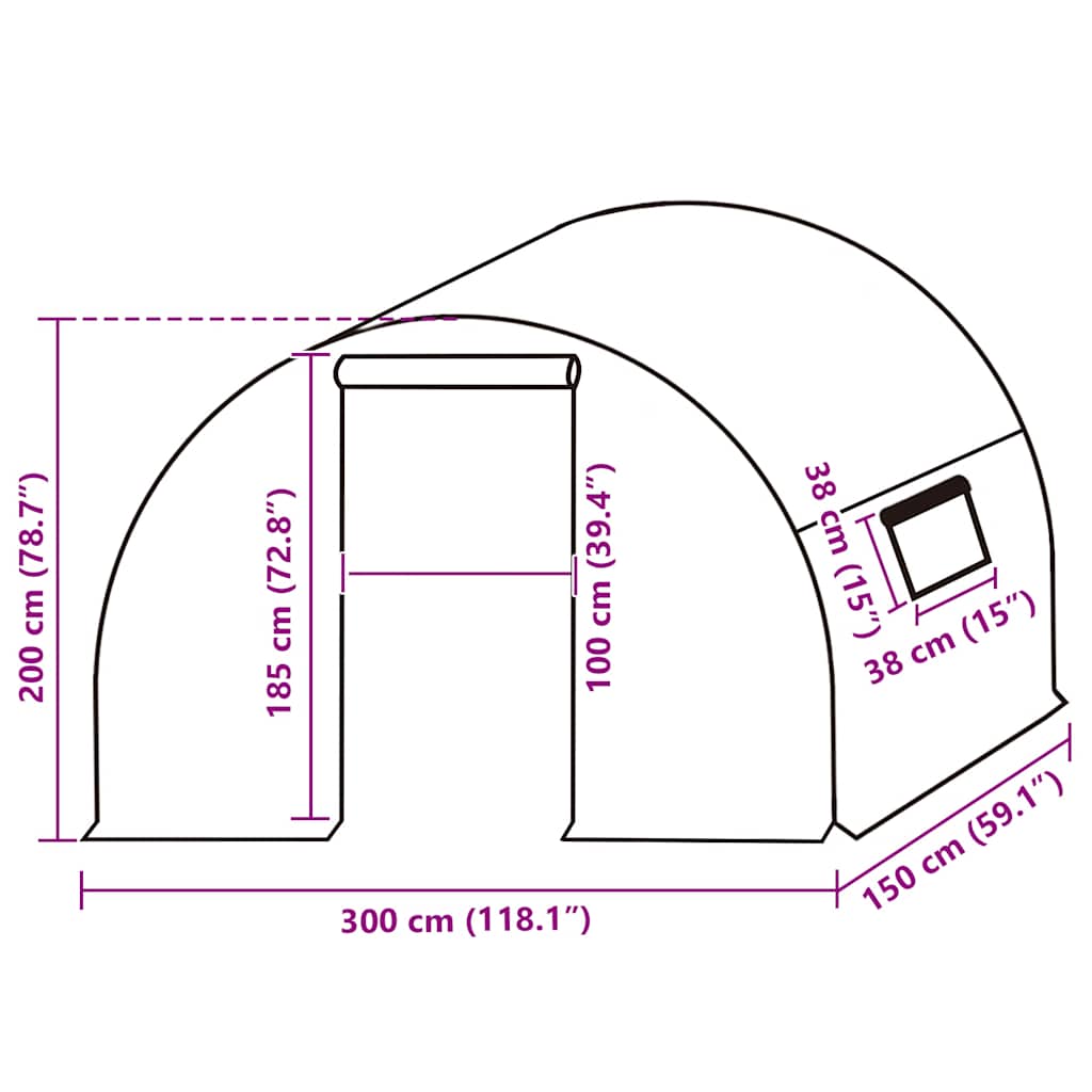 overtræk til drivhus (4,5 m²) 3x1,5x2 m transparent