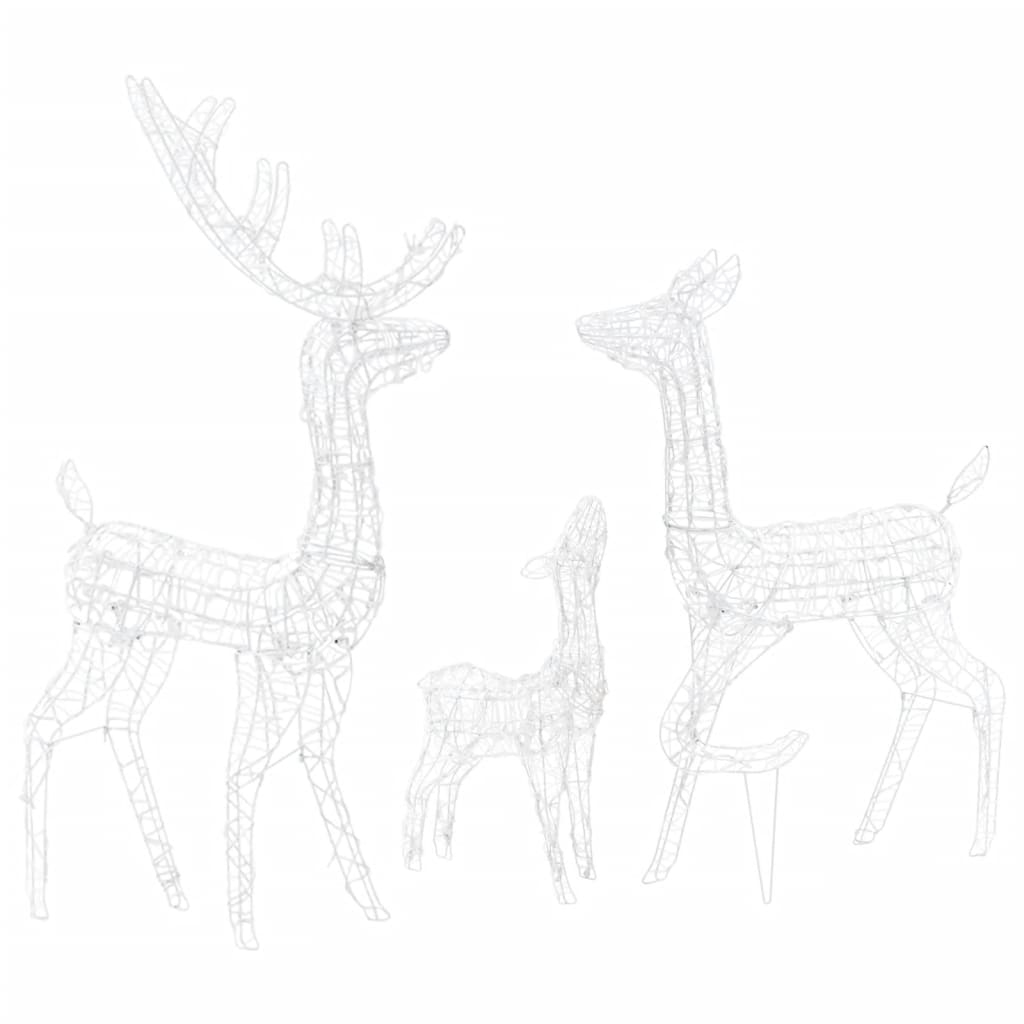 juledekoration rensdyrfamilie 300 LED'er akryl flerfarvet