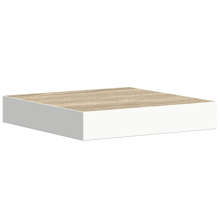 væghylder 4 stk. 23x23,5x3,8 cm MDF egetræsfarvet og hvid