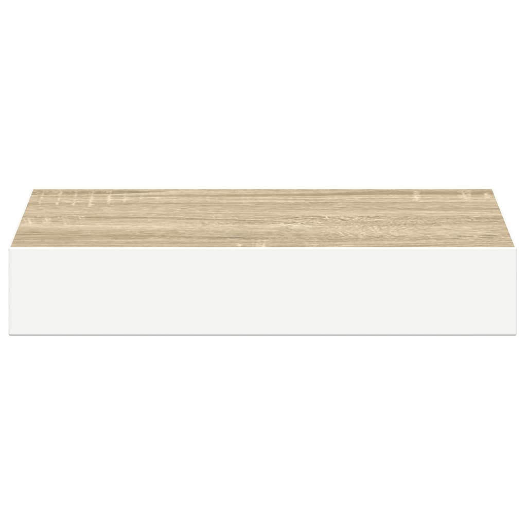 væghylder 4 stk. 23x23,5x3,8 cm MDF egetræsfarvet og hvid