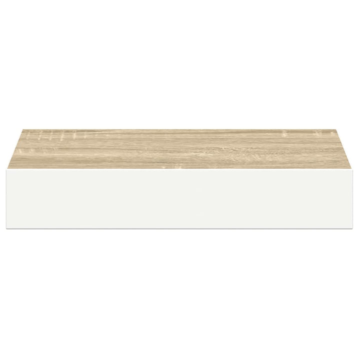 væghylder 4 stk. 23x23,5x3,8 cm MDF egetræsfarvet og hvid
