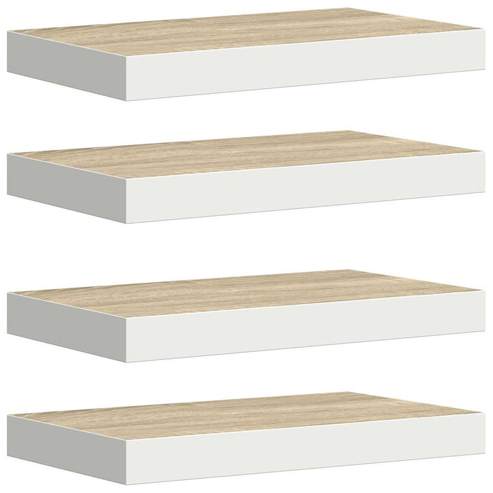 væghylder 4 stk. 40x23x3,8 cm MDF egetræsfarve og hvid