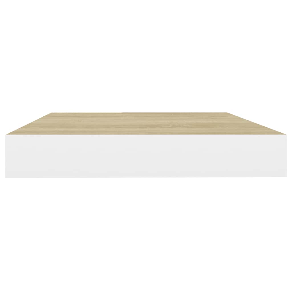 væghylder 4 stk. 40x23x3,8 cm MDF egetræsfarve og hvid