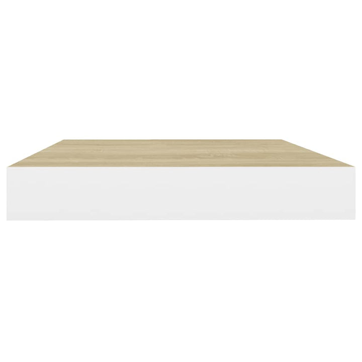 væghylder 4 stk. 40x23x3,8 cm MDF egetræsfarve og hvid