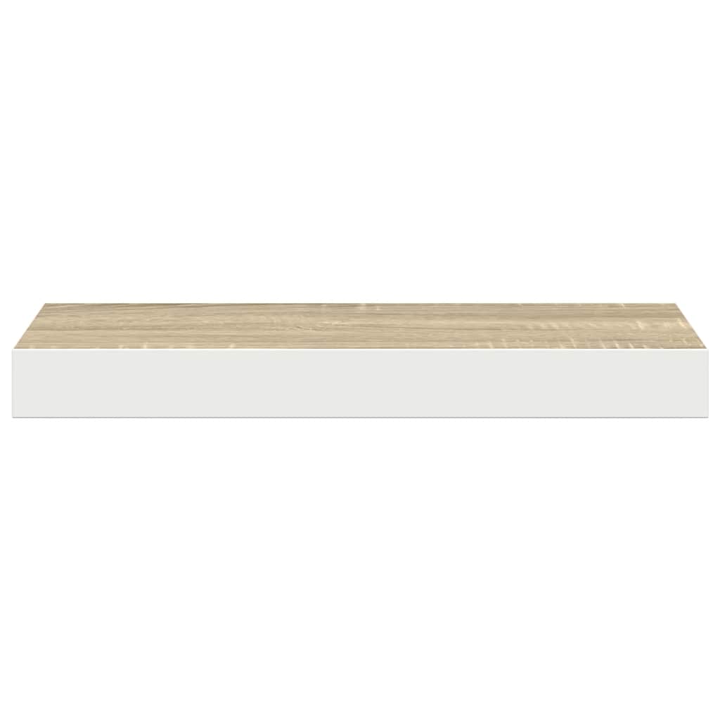 væghylder 2 stk. 50x23x3,8 cm MDF egetræsfarve og hvid