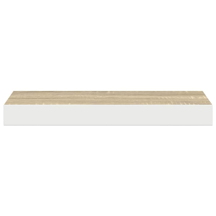 væghylder 2 stk. 50x23x3,8 cm MDF egetræsfarve og hvid
