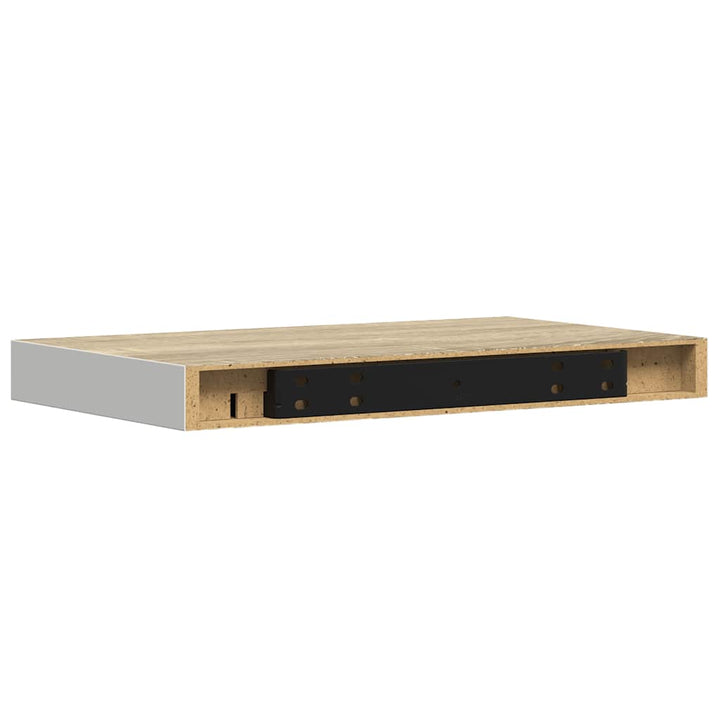 væghylder 2 stk. 50x23x3,8 cm MDF egetræsfarve og hvid