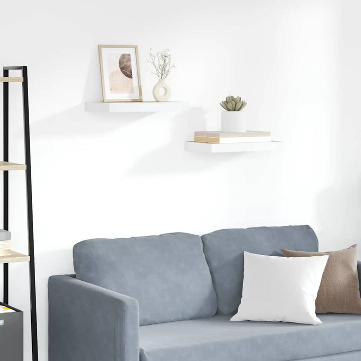 væghylder 2 stk. 50x23x3,8 cm MDF egetræsfarve og hvid