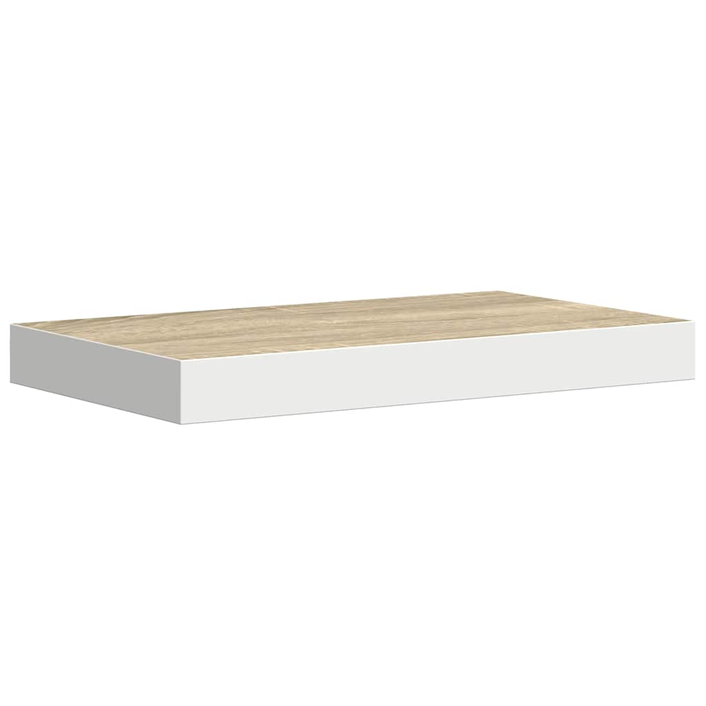 væghylder 4 stk. 50x23x3,8 cm MDF egetræsfarve og hvid