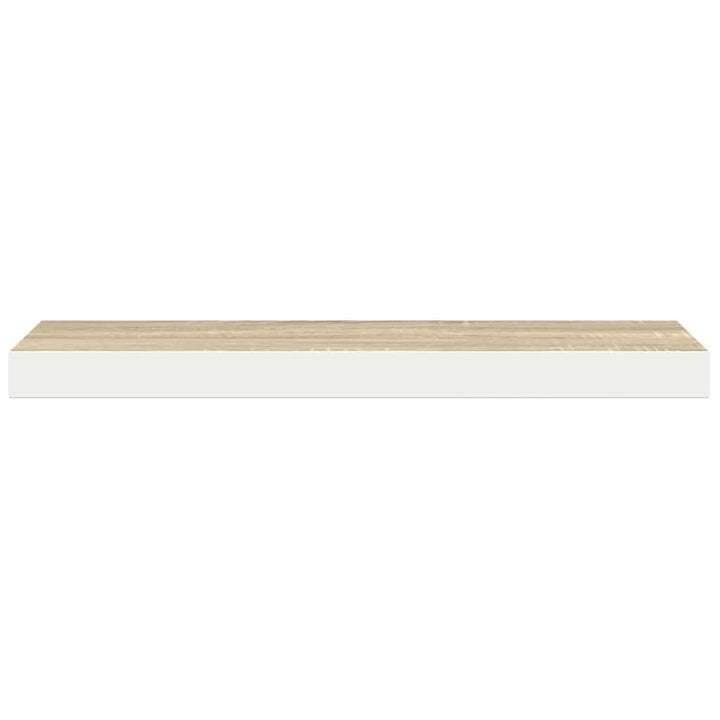 væghylder 2 stk. 60x23,5x3,8 cm MDF egetræsfarve og hvid