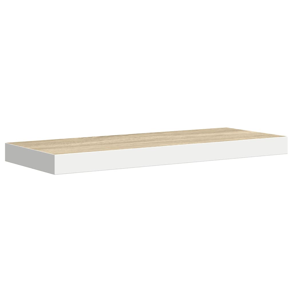 væghylder 4 stk. 60x23,5x3,8 cm MDF egetræsfarve og hvid