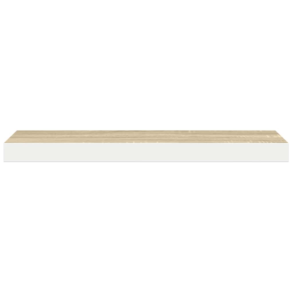 væghylder 4 stk. 60x23,5x3,8 cm MDF egetræsfarve og hvid