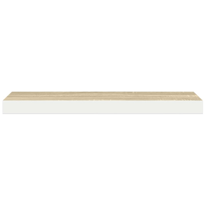 væghylder 4 stk. 60x23,5x3,8 cm MDF egetræsfarve og hvid