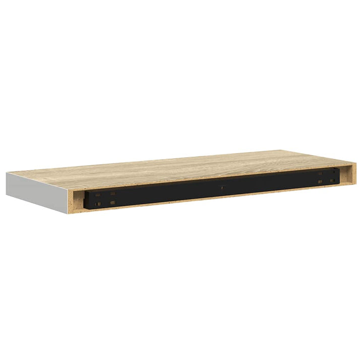 væghylder 4 stk. 60x23,5x3,8 cm MDF egetræsfarve og hvid