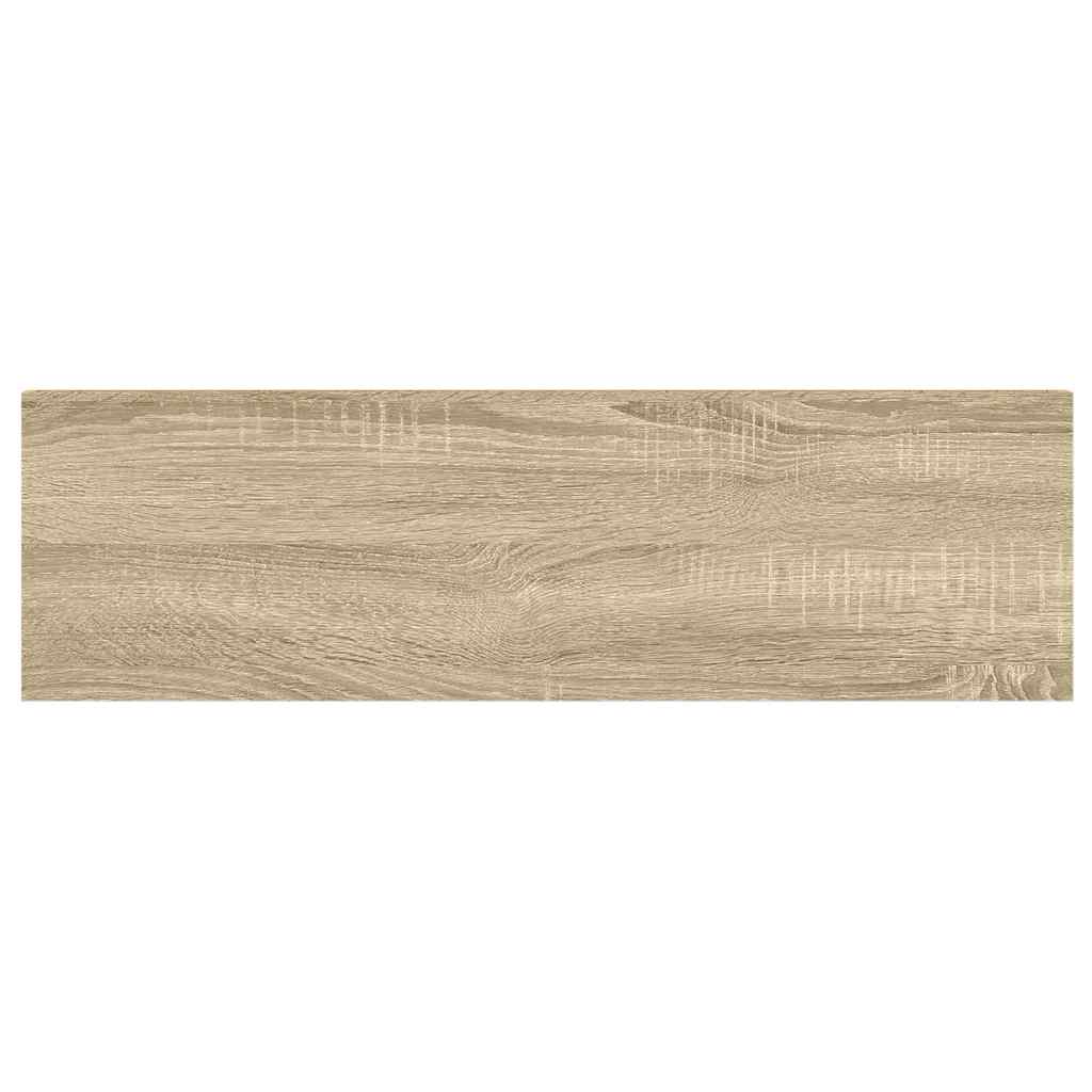 væghylder 2 stk. 80x23,5x3,8 cm MDF egetræsfarve og hvid