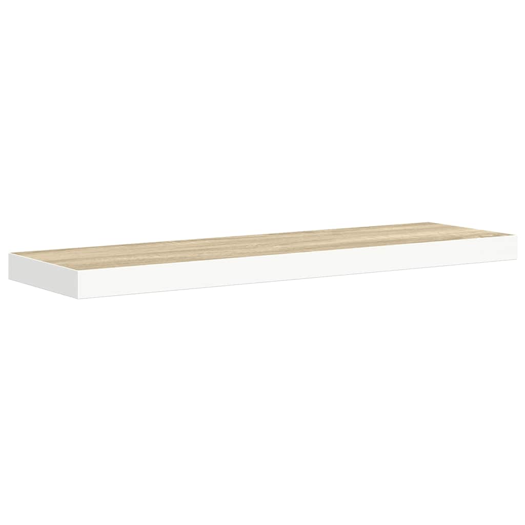 væghylder 4 stk. 80x23,5x3,8 cm MDF egetræsfarve og hvid