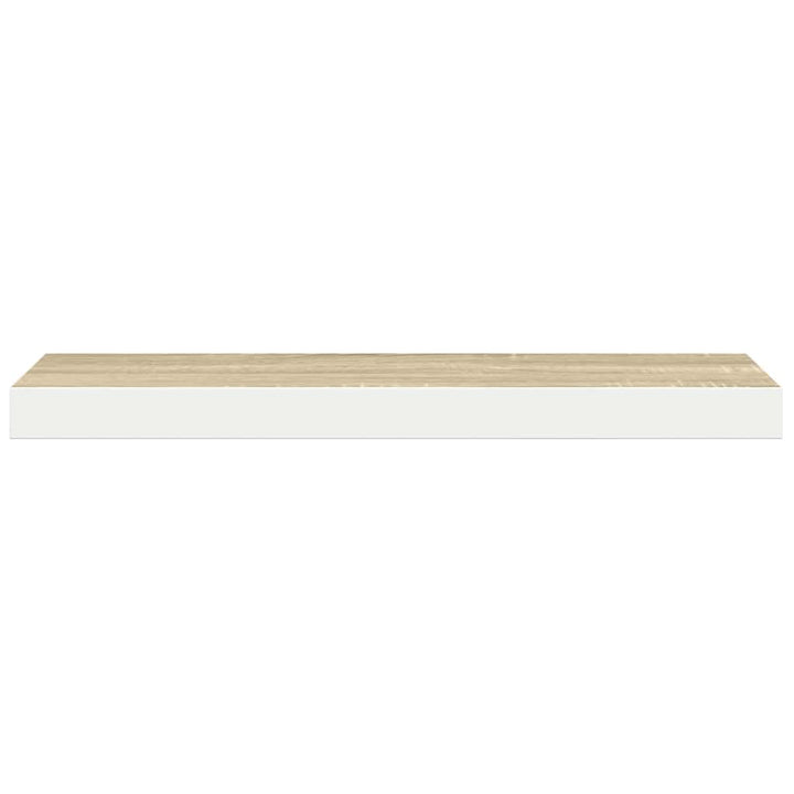 væghylder 4 stk. 80x23,5x3,8 cm MDF egetræsfarve og hvid