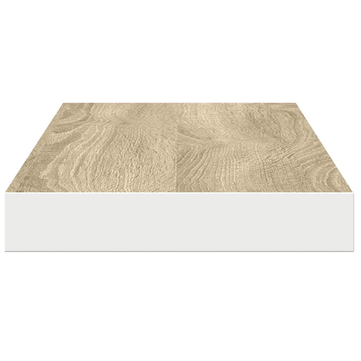 svævehylde 90x23,5x3,8 cm MDF egetræsfarve og hvid