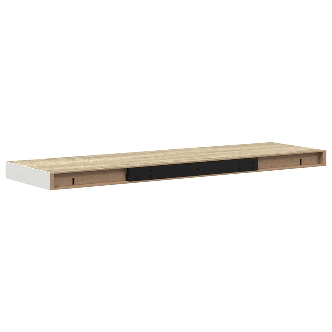 svævehylde 90x23,5x3,8 cm MDF egetræsfarve og hvid