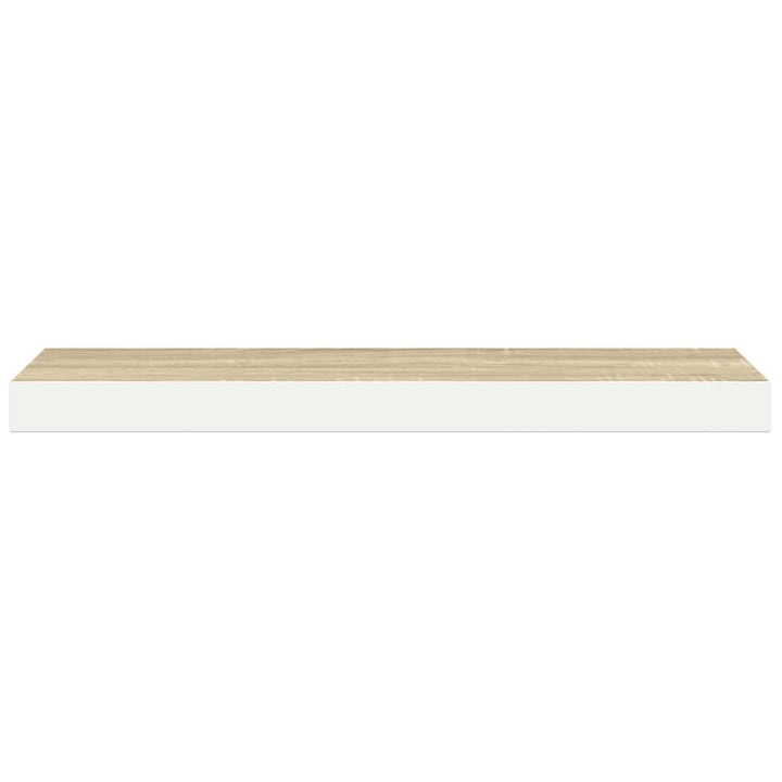 svævehylder 2 stk. 90x23,5x3,8 cm MDF egetræsfarve og hvid