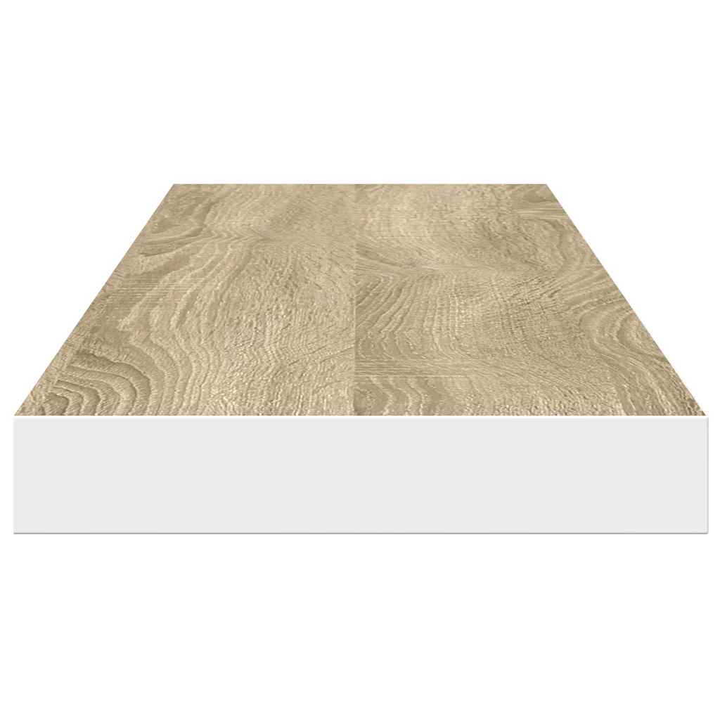 væghylde 120x23,5x3,8 cm MDF egetræsfarve og hvid