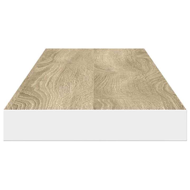væghylde 120x23,5x3,8 cm MDF egetræsfarve og hvid