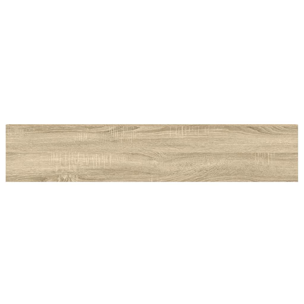 væghylde 120x23,5x3,8 cm MDF egetræsfarve og hvid