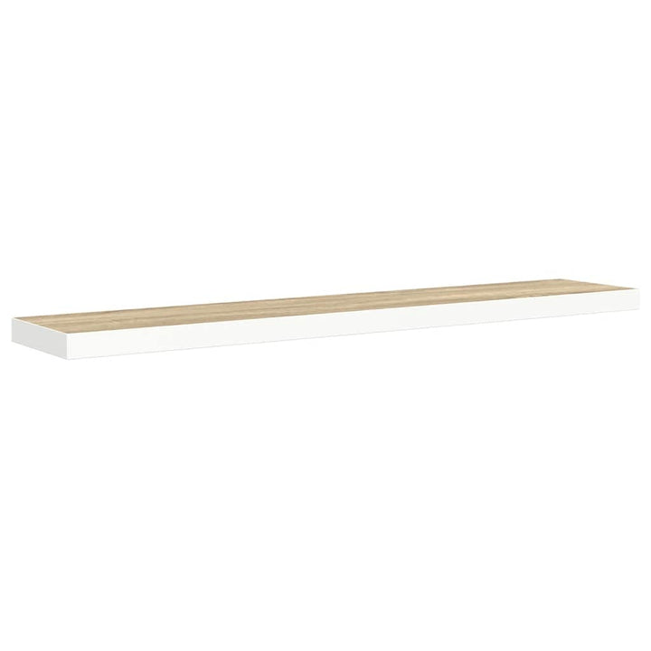 væghylder 2 stk. 120x23,5x3,8 cm MDF egetræsfarve og hvid