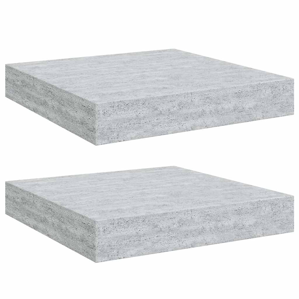 væghylder 2 stk. 23x23,5x3,8 cm MDF betongrå