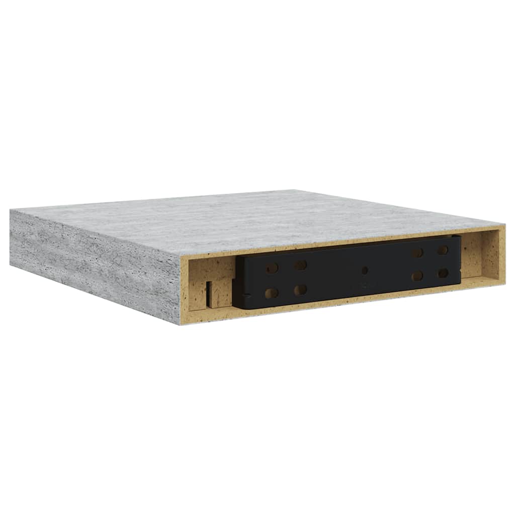væghylder 2 stk. 23x23,5x3,8 cm MDF betongrå