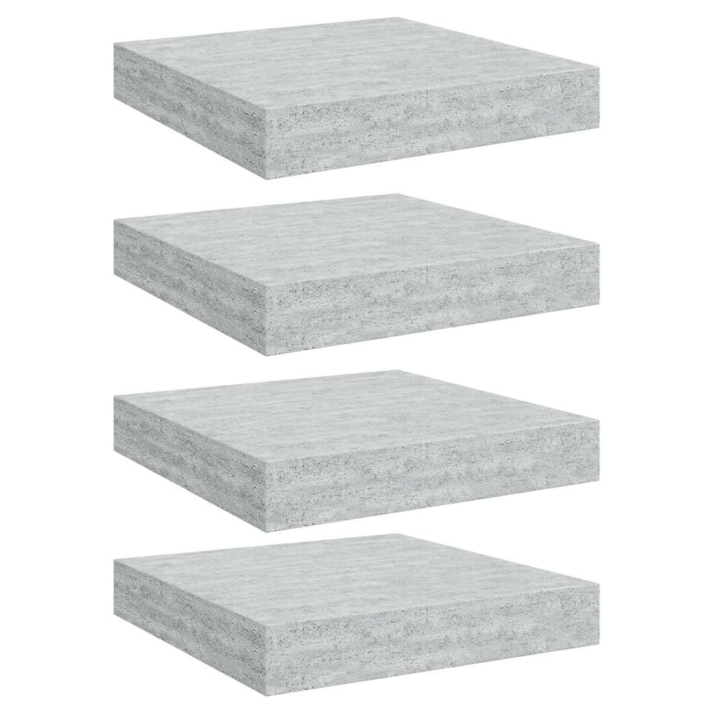 væghylder 4 stk. 23x23,5x3,8 cm MDF betongrå