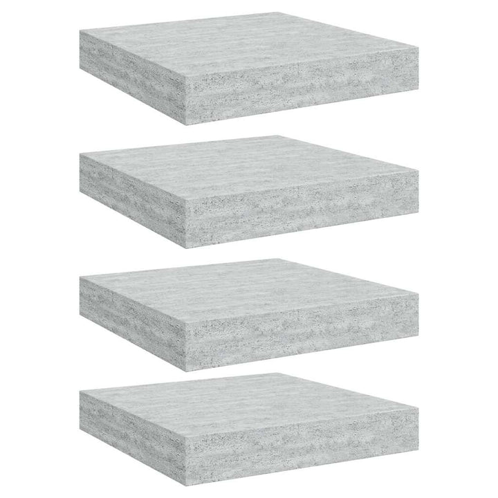 væghylder 4 stk. 23x23,5x3,8 cm MDF betongrå
